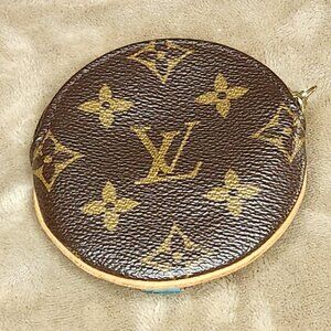 Louis Vuitton Monogram Round Coin Purse, Authentic